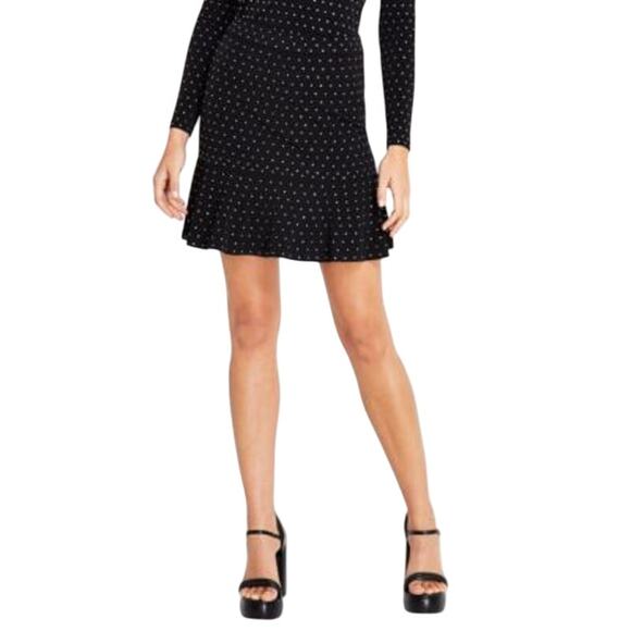 MICHAEL Michael Kors Rhinestone ruffle trim skirt black - XL - Picture 1 of 11